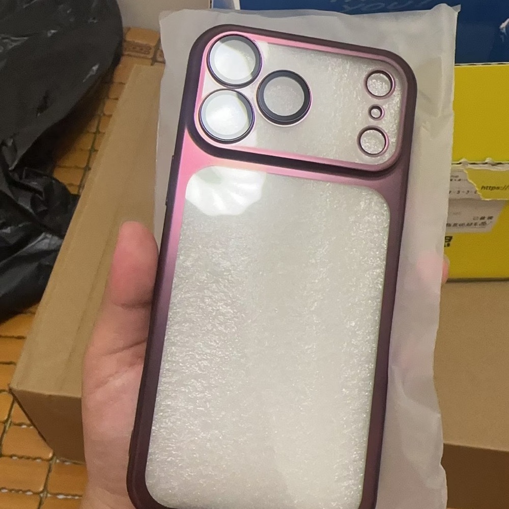 Protective Phone Case with Sliding Camera Cover - Pink Purple